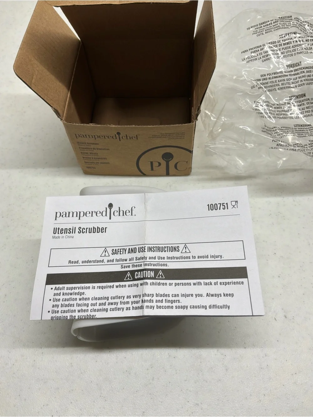 Pampered Chef Utensil Scrubber Box - New In Package